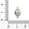 Round Brass Micro Pave Clear Cubic Zirconia Magnetic Clasps KK-C251-12P-3