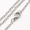 Tarnish Resistant Trendy Unisex 304 Stainless Steel Cable Chain Necklaces X-NJEW-M057-B-01-1