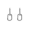 925 Sterling Silver Oval Hoop Earrings QX2219-2-2