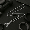 2Pcs 2 Colors Stainless Steel Boxing Glove Pendant Box Chain Necklaces for Men NJEW-HY0001-09B-3