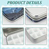 4Pcs 4 Colors Frosted Printed Tinplate Trinket Storage Boxes with Hinged Lid CON-AR0001-14-3