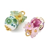 Printed Handmade Porcelain Beads Pendants PALLOY-JF05907-2