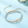 Brass Beaded Braided Bead Bracelets BJEW-JB12817-01-1