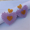 Heart Acrylic Dangle Stud Earrings FS-WGE6A0B-07-1