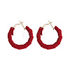 C-Shaped Alloy Velvet Hoop Earrings FS-WG0AD43-01-2