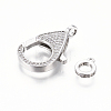 Brass Micro Pave Cubic Zirconia Lobster Claw Clasps ZIRC-F109-07-5