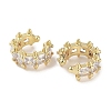 Fence Brass Micro Pave Cubic Zirconia Cuff Earrings for Women EJEW-E310-14G-2