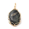 Natural Mixed Gemstone Copper Wire Wrapped Pendents PALLOY-JF02144-2