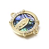 Virgin Mary Theme Brass Micro Pave Clear Cubic Zirconia Connector Charms CU-CBAF50C-05B-G01-2