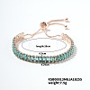 Simple and Elegant Minimalist Style Brass Erinite Rhinestone Box Chain Slider Women's Bracelets VW1538-4-1