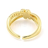 Brass Micro Pave Cubic Zirconia Open Cuff Ring AJEW-U003-04A-G-3