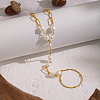Elegant Natural Freshwater Pearl Beads Link Ring Bracelets KX0637-4