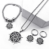 304 Stainless Steel Charms Bracelets & Hoop Earrings & Pendant Necklaces Sets FS-WG39A04-01-1
