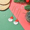 Christmas 304 Stainless Steel with Glass Cylinder Seed Beads Ear Thread EJEW-MZ00817-1