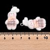 Flocking Opaque Resin Pendants RESI-P053-04A-P-3