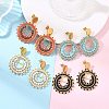 304 Stainless Steel with Glass Seed Beads Stud Earrings EJEW-MZ00761-1