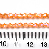Opaque Solid Color Electroplate Glass Beads Strands LS-EGLA-A039-P4mm-B04-4