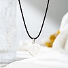 Natural Howlite Heart Pendant Black Cord Necklaces NI9317-11-1