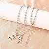 Mother's Day Brass Micro Pave Clear Cubic Zirconia Mom Heart Pendant Necklaces for Women NJEW-A071-06B-P-1