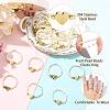 Natural Freshwater Pearl & 304 Stainless Steel Bead Finger Rings RJEW-FS00001-25-2