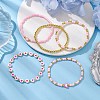 5Pcs 5 Styles Heart Acrylic & Glass Seed Beaded Stretch Bracelet Sets BJEW-JB10473-02-3