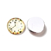 Clock Printed Glass Cabochons GGLA-A002-14mm-YY-3