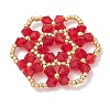 Glass Seed Beaded Pendants PALLOY-MZ01245-03-3