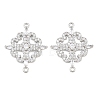 Brass Micro Pave Clear Cubic Zirconia Connector Charms CU-CBA7BFE-03E-P-1