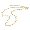 304 Stainless Steel Twist Chain Tassel Necklaces for Women NJEW-U029-01G-4