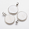 Natural White Shell Mother of Pearl Shell Pendants SSHEL-K022-08P-1