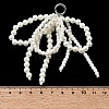 Bowknot Plastic Imitation Pearl Beads Shoe Charms AJEW-XCP0003-50-3