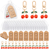 24Pcs Cherry Alloy Enamel Pendant Decorations HJEW-CP00076-1