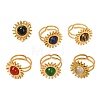 Natural Mixed Stone Finger Rings RJEW-Q822-42G-1