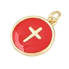 Brass Enamel Pendants KK-L251-02G-E02-2