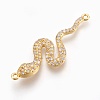 Brass Micro Pave Cubic Zirconia Links ZIRC-O026-12-NR-2