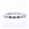 8mm Round Natural Howlite Beaded Stretch Bracelets RC6467-7-1