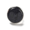 Synthetic Blue Goldstone Round Adjustable Rings RJEW-K371-09S-18-3