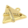 Cross Theme Real 18K Gold Plated Brass Micro Pave Clear Cubic Zirconia Pendants KK-L219-06G-04-2