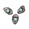 Synthetic Turquoise Retro Finger Rings RJEW-B067-02R-20-1