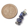 Gradient Color Natural Aquamarine & Natural Lapis Lazuli & Synthetic Turquoise Chip Beaded Pendants PALLOY-JF02795-02-2