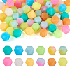  72Pcs 12 Colors  Luminous Hexagon Food Grade Silicone Beads SIL-TA0001-36-11