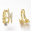 Brass Micro Pave Clear Cubic Zirconia Cuff Earrings ZIRC-I049-26G-2