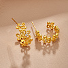 Brass Micro Pave Cubic Zirconia Stud Earrings for Women FS-WGFF20D-01-1