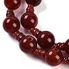 Natural Carnelian 3-Hole Guru Beads Strands G-H064-E08-02A-4