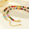 Multicolor Faceted Rondelle Natural Stone & Glass Beaded Necklaces for Women AU7515-3