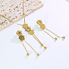Stainless Steel Flower Earrings & Lariat Necklaces Sets for Women GQ8201-3
