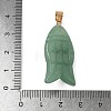 Natural Green Aventurine & Synthetic Turquoise Carved Pendants G-Z084-01G-04-3