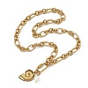 Ocean Natural Paua Shell 304 Stainless Steel Sea Animals & Rice Natural Pearl Pendant Figaro Chain Necklaces NJEW-JN06304-4