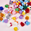  72Pcs 12 Colors Woolen Crochet Mini Hat with Double Pom Pom Ball DIY-NB0008-90-4