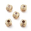 Brass Micro Pave Cubic Zirconia Beads KK-R216-17KCG-2